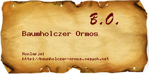 Baumholczer Ormos névjegykártya